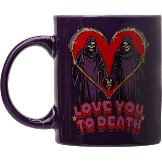 Steve Rhodes Love You To Death Pink Cherry Scented Candle with Purple Mug - Size: 12 x 11.5 x 11.5cm - Wilko - image 1