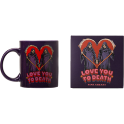 Steve Rhodes Love You To Death Pink Cherry Scented Candle with Purple Mug - Size: 12 x 11.5 x 11.5cm - Wilko - thumbnail 4