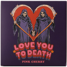 Steve Rhodes Love You To Death Pink Cherry Scented Candle with Purple Mug - Size: 12 x 11.5 x 11.5cm - Wilko - thumbnail 3