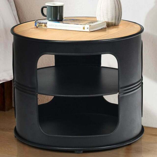Costway 3 Shelf Round End Table - Size: 57 x 56 x 48cm - Beige - Wilko - image 1