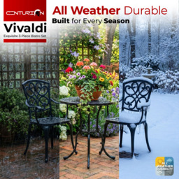 Centurion Vivaldi 2 Seater Black Aluminium Garden Bistro Set - Wilko - thumbnail 6
