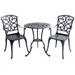 Centurion Vivaldi 2 Seater Black Aluminium Garden Bistro Set - Wilko - thumbnail 3