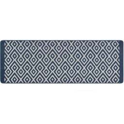 My Mat Navy Geometric Cosy Stain Resistant Runner 67 x 200cm - Size: 65 x 200 x 2cm - blue - Wilko - thumbnail 1