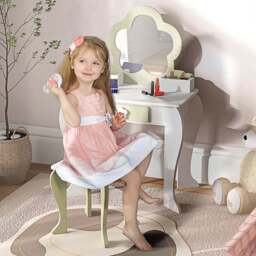 Tommy Toys White Flower Kids Vanity Table Set - Wilko - thumbnail 1