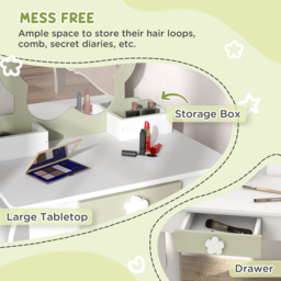 Tommy Toys White Flower Kids Vanity Table Set - Wilko - thumbnail 6