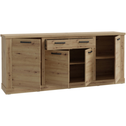 Florence Corona 4 Door 2 Drawer Artisan Oak Sideboard - Size: 90.3 x 212.8 x 41.3cm - Brown - Furniture To Go - Wilko - thumbnail 5