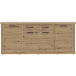 Florence Corona 4 Door 2 Drawer Artisan Oak Sideboard - Size: 90.3 x 212.8 x 41.3cm - Brown - Furniture To Go - Wilko - thumbnail 4