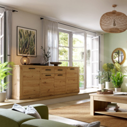 Florence Corona 4 Door 2 Drawer Artisan Oak Sideboard - Size: 90.3 x 212.8 x 41.3cm - Brown - Furniture To Go - Wilko - thumbnail 7