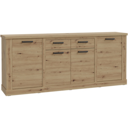 Florence Corona 4 Door 2 Drawer Artisan Oak Sideboard - Size: 90.3 x 212.8 x 41.3cm - Brown - Furniture To Go - Wilko - thumbnail 3