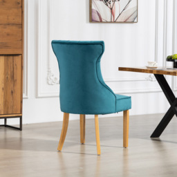 Artemis Home Martina Set of 2 Teal Velvet Fabric Dining Chair - Green - Wilko - thumbnail 5