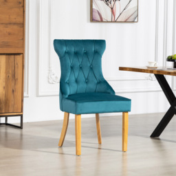 Artemis Home Martina Set of 2 Teal Velvet Fabric Dining Chair - Green - Wilko - thumbnail 7