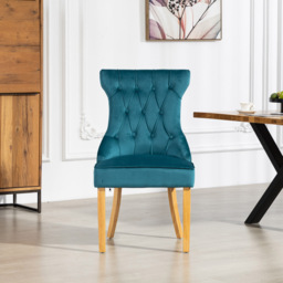 Artemis Home Martina Set of 2 Teal Velvet Fabric Dining Chair - Green - Wilko - thumbnail 3