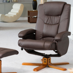 Artemis Home Severn Brown Swivel Recliner Chair with Footstool - Size: Single - Wilko - thumbnail 4