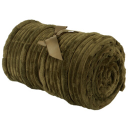 Brooklyn Ribbed Throw - Olive - Wilko - thumbnail 5