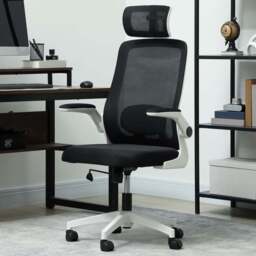 Portland Black Executive Mesh Office Chair with Lumbar Support - Size: 127 x 62 x 62cm - Wilko