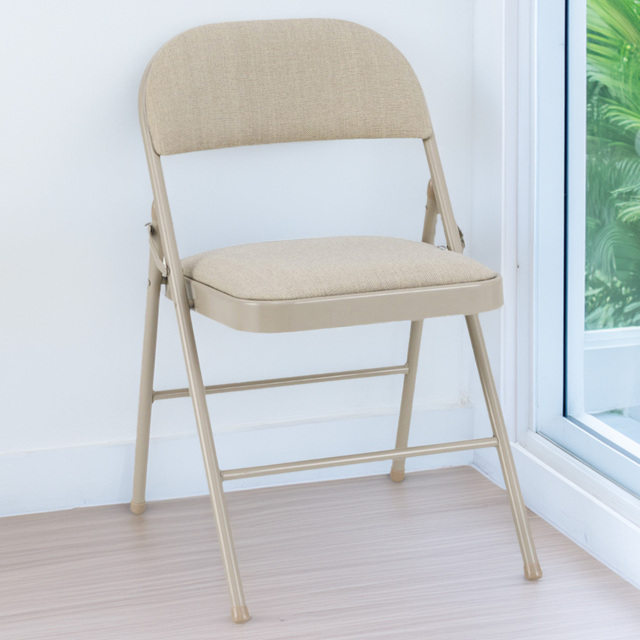 Costway Beige Foldable Padded Chair 4 Pack - Size: 46 x 50 x 77cm - Cream - Wilko - image 1