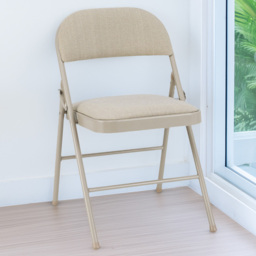 Costway Beige Foldable Padded Chair 4 Pack - Size: 46 x 50 x 77cm - Cream - Wilko