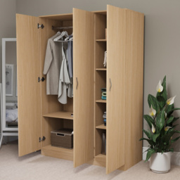 Vida Designs Riano 3 Door Pine Wardrobe - Brown - Wilko - thumbnail 6