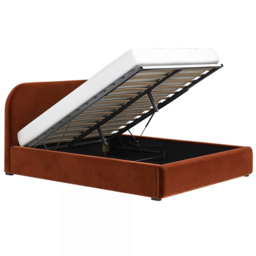 Flair Alba King Size Burnt Orange Velvet Ottoman Bed - Wilko - thumbnail 4