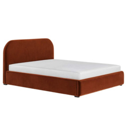Flair Alba King Size Burnt Orange Velvet Ottoman Bed - Wilko - thumbnail 3