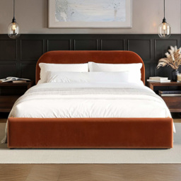 Flair Alba King Size Burnt Orange Velvet Ottoman Bed - Wilko - thumbnail 6