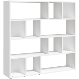 vidaXL 12 Shelf White Bookcase - Wilko - thumbnail 3