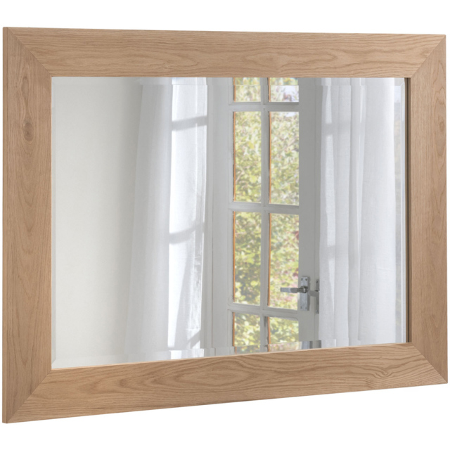 Yearn Bevelled Oak Effect Framed Wall Mirror 78 x 131cm - Brown - Wilko - image 1
