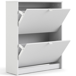Florence Shoes 2 Flip Door Double Layer White Shoe Storage Cabinet - Furniture To Go - Wilko - thumbnail 6