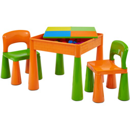 Liberty House Toys Orange-Green Kids 5-in-1 Activity Table and Chairs - Size: 46.5 x 51 x 53cm - Multi - Wilko - thumbnail 5