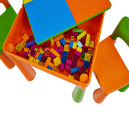 Liberty House Toys Orange-Green Kids 5-in-1 Activity Table and Chairs - Size: 46.5 x 51 x 53cm - Multi - Wilko - thumbnail 7