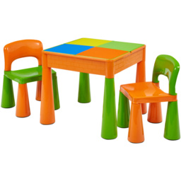 Liberty House Toys Orange-Green Kids 5-in-1 Activity Table and Chairs - Size: 46.5 x 51 x 53cm - Multi - Wilko - thumbnail 6