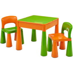 Liberty House Toys Orange-Green Kids 5-in-1 Activity Table and Chairs - Size: 46.5 x 51 x 53cm - Multi - Wilko - thumbnail 3