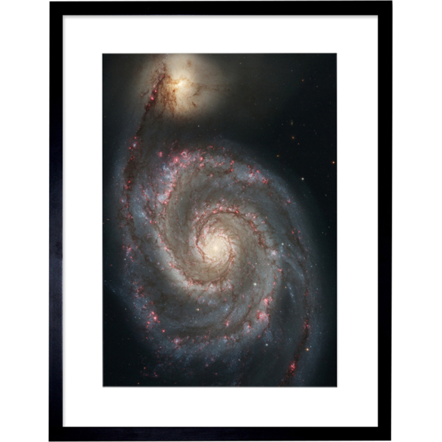 Wee Blue Coo NASA Hubble Whirlpool Galaxy M51 Space Photo Framed Wall Art Print 30 x 41cm - Size: 43.3 x 33.3 x 1.5cm - Black - Wilko - image 1
