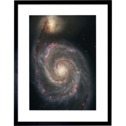 Wee Blue Coo NASA Hubble Whirlpool Galaxy M51 Space Photo Framed Wall Art Print 30 x 41cm - Size: 43.3 x 33.3 x 1.5cm - Black - Wilko - thumbnail 1