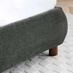 Nova King Size Olive Boucle Upholstered Bed Frame with Headboard - Kyoto Futons - Wilko - thumbnail 6