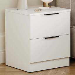 Vida Designs Terga 2 Drawer White Bedside Cabinet - Wilko