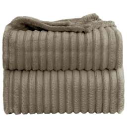 Velosso Bellissima Beige Plush Throw 305 x 305cm - Size: 305 x 305 x 1cm - Wilko
