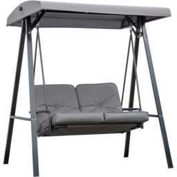 Outsunny 2 Seater Grey Swing Chair with Canopy - Size: 179 x 57 x 19cm - Wilko - thumbnail 3