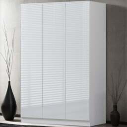 FWStyle Stora 3 Door White Gloss Wardrobe - Wilko - thumbnail 1