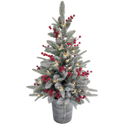 Frosted Snowberry Potted Tree - White - Size: 3ft - Wilko - thumbnail 1