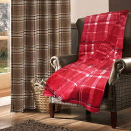 Velosso Wine Luxury Check Throw 130 x 180cm - Size: 130 x 180 x 1cm - Wilko - thumbnail 3