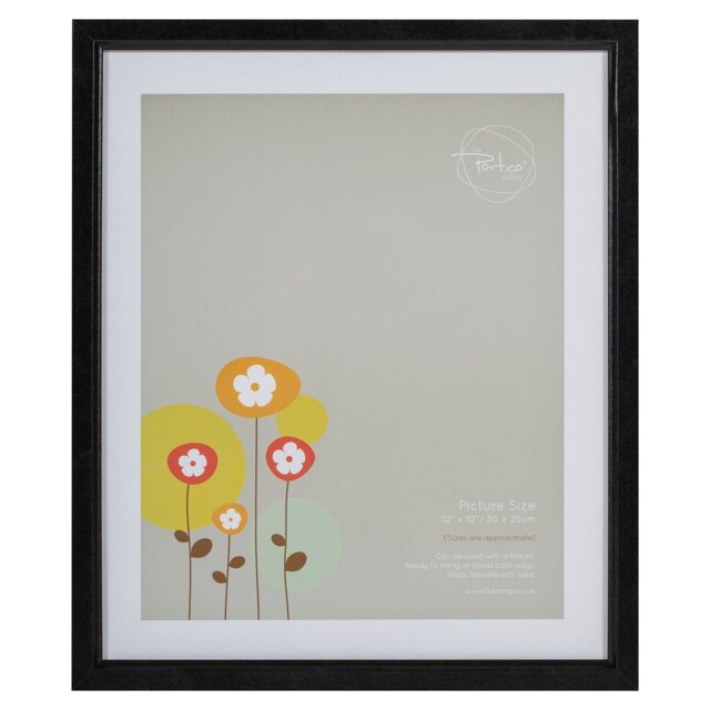 The Port Co Gallery Black Ridged Photo Frame 12 x 10inch - Size: 12 x 10 Inch - The Port. Co Gallery - Wilko