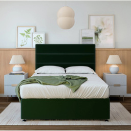 Bedmaster Small Double Emerald Green Plush Velvet Divan Base - Wilko - thumbnail 4
