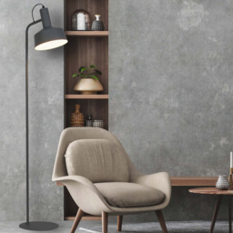 Lighting Collection Grey Metal Floor Lamp - Size: 49.5 x 13 x 27.5cm - Matt Grey and White - Wilko - thumbnail 3