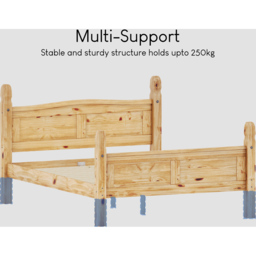Vida Designs Corona King Size Pine High Foot Wooden Bed Frame - Brown - Wilko - thumbnail 6