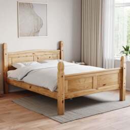 Vida Designs Corona King Size Pine High Foot Wooden Bed Frame - Brown - Wilko