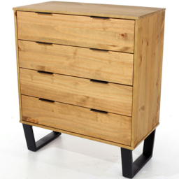 Core Products Texas 4 Drawer Antique Wax Pine Chest of Drawers - Brown - Wilko - thumbnail 3