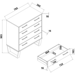 Core Products Texas 4 Drawer Antique Wax Pine Chest of Drawers - Brown - Wilko - thumbnail 7