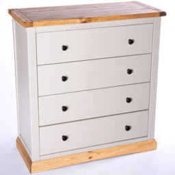 Bomporto 4 Drawer Light Grey Chest of Drawers with Brass Knobs - Wilko - thumbnail 5