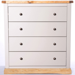 Bomporto 4 Drawer Light Grey Chest of Drawers with Brass Knobs - Wilko - thumbnail 3